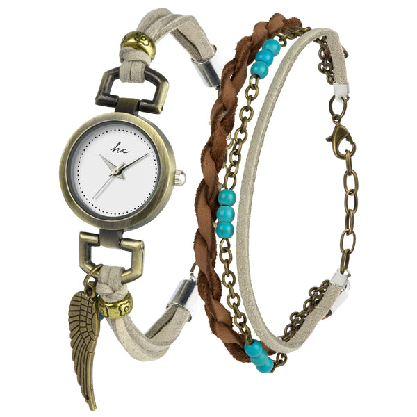 Hippie Chic Gift Set Watch & Bracelet B-TI-HCSERE Women Brown