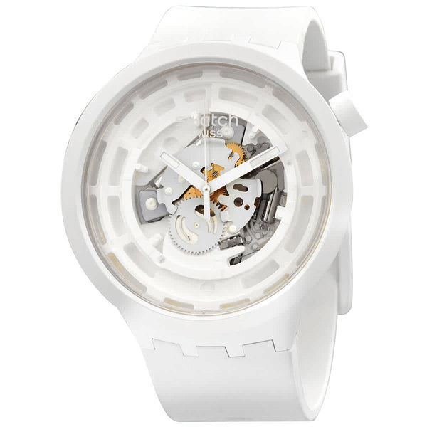 Ρολόι Swatch C-White Skeleton Dial SB03W100 Quartz - Ανδρικό