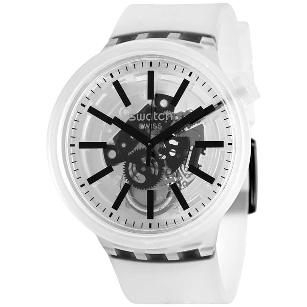 Ρολόι Swatch Black-In-Jelly White Skeleton Dial SO27E101 Quartz - Ανδρικό
