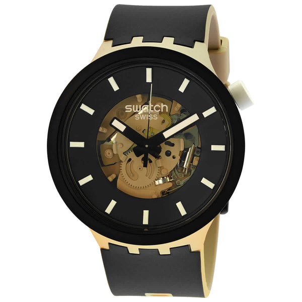 Swatch The September Collection Time For Taupe Quartz Black Dial Watch Sb03c100