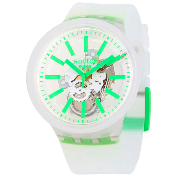 Ρολόι Swatch Green-In-Jelly White Skeleton Dial SO27E104 Quartz - Unisex